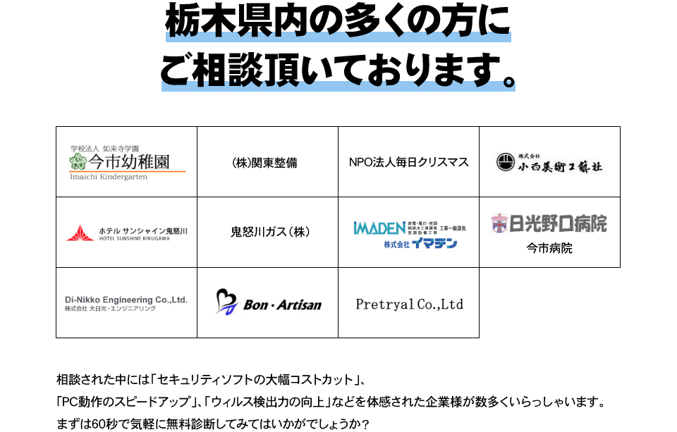 栃木県内の多くの方にご相談頂いております。